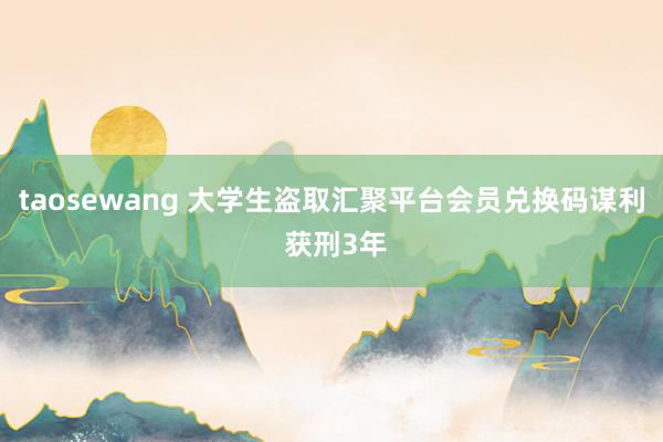 taosewang 大学生盗取汇聚平台会员兑换码谋利 获刑3年