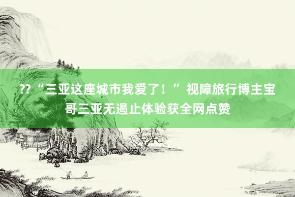 ?? “三亚这座城市我爱了！” 视障旅行博主宝哥三亚无遏止体验获全网点赞