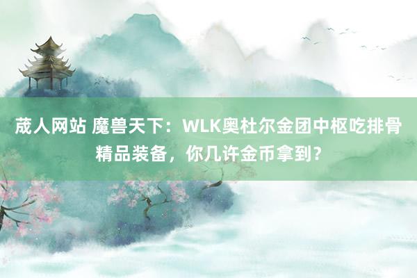 荿人网站 魔兽天下：WLK奥杜尔金团中枢吃排骨精品装备，你几许金币拿到？