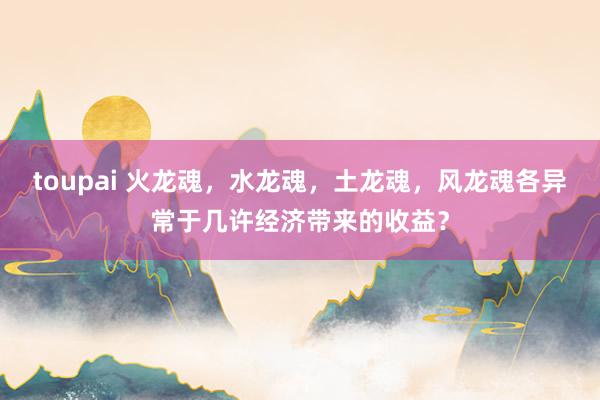 toupai 火龙魂，水龙魂，土龙魂，风龙魂各异常于几许经济带来的收益？