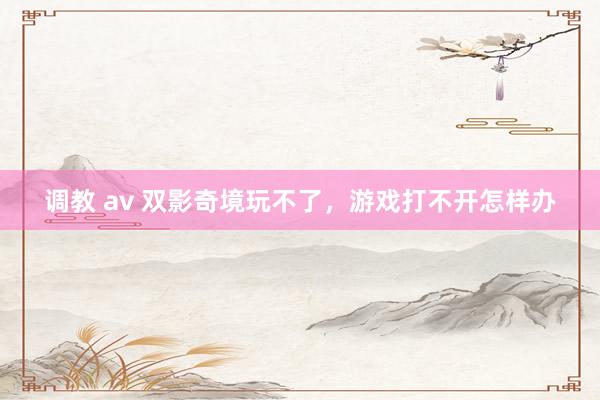 调教 av 双影奇境玩不了，游戏打不开怎样办