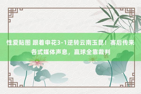 性爱贴图 跟着申花3-1逆转云南玉昆！赛后传来各式媒体声息，赢球全靠裁判