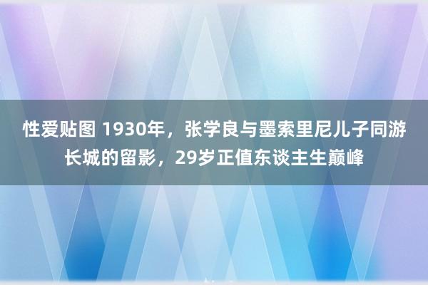 性爱贴图 1930年，张学良与墨索里尼儿子同游长城的留影，29岁正值东谈主生巅峰