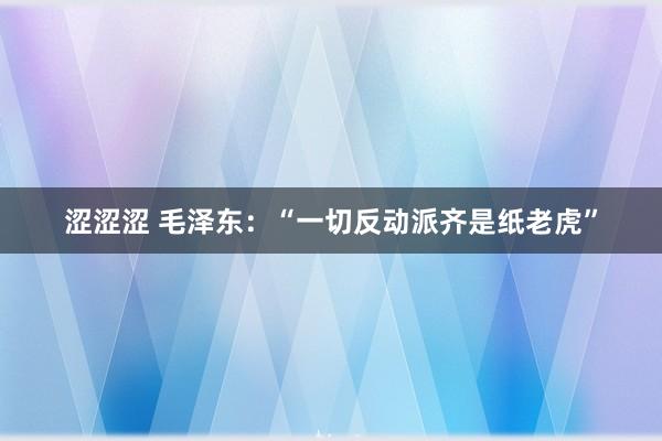 涩涩涩 毛泽东：“一切反动派齐是纸老虎”