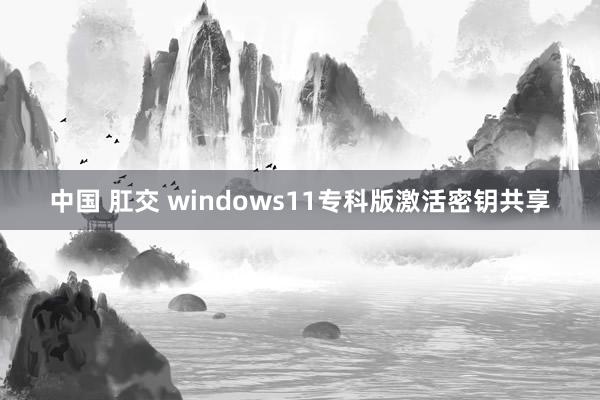 中国 肛交 windows11专科版激活密钥共享