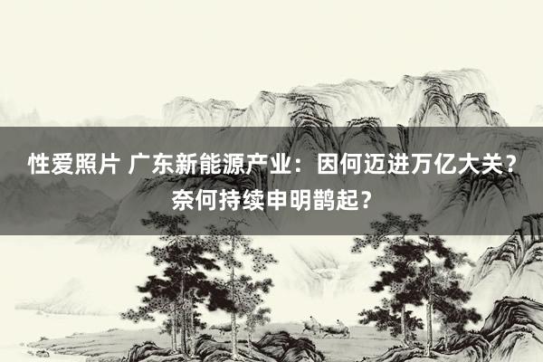 性爱照片 广东新能源产业：因何迈进万亿大关？奈何持续申明鹊起？