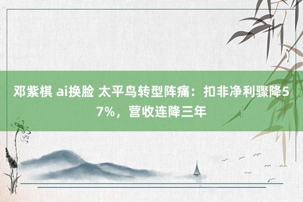 邓紫棋 ai换脸 太平鸟转型阵痛：扣非净利骤降57%，营收连降三年